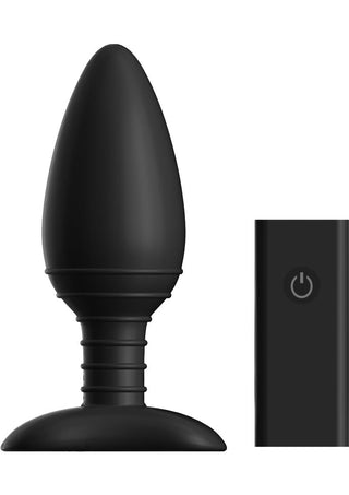 Nexus Ace Rechargeable Silicone Vibrating Butt Plug with Remote Control - Black - Large