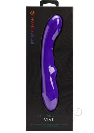 Nu Sensuelle Vivi Rechargeable Silicone Double Tapping Vibe with Clitoral Stimulation - Deep Purple