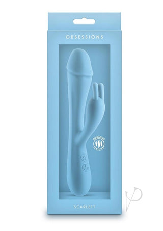 Obsessions Scarlett Rechargeable Silicone Rabbit Vibrator - Blue