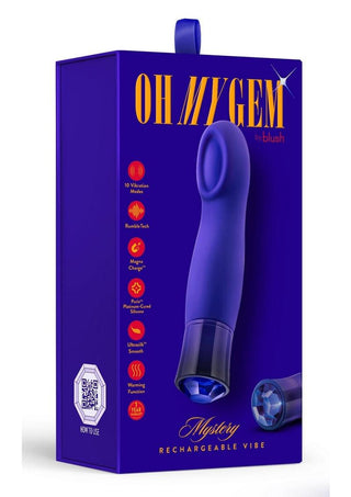 Oh My Gem Mystery Rechargeable Silicone G-Spot Vibrator - Blue/Sapphire