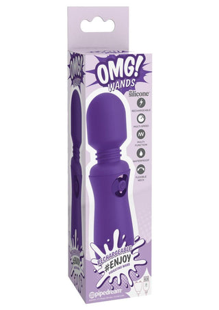 Omg! Wands #Enjoy Rechargeable Silicone Vibrating Massager - Purple