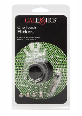 One Touch Flicker Vibrating Cock Ring - Clear