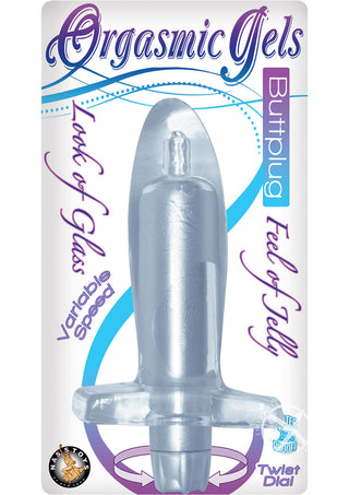 Orgasmic Gels Vibrating Butt Plug - Silver