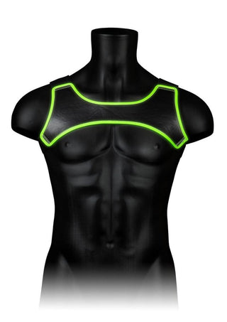 Ouch! Neoprene Harness - Black/Glow In The Dark/Green - Large/XLarge