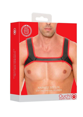 Ouch! Neoprene Harness - Red - Large/XLarge