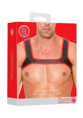 Ouch! Neoprene Harness - Red - Medium/Small