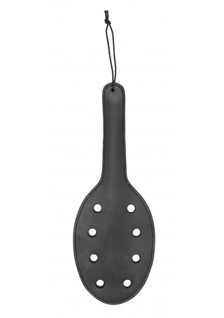 Ouch! Pain Saddle Leather Paddle with 8 Holes - Black