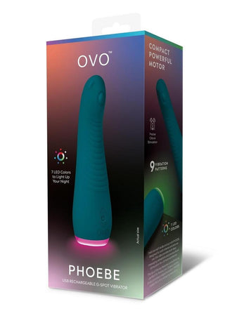 OVO Pheobe G-Spot Rechargeable Silicone Vibrator - Blue