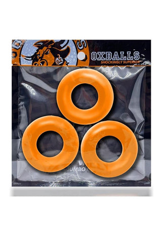 Oxballs Fat Willy Jumbo Cock Ring - Orange - 3 Pack