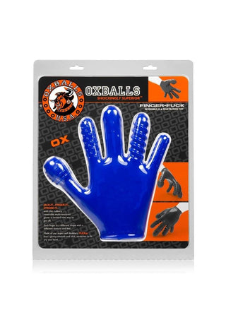 Oxballs Finger Fuck Textured Glove - Blue