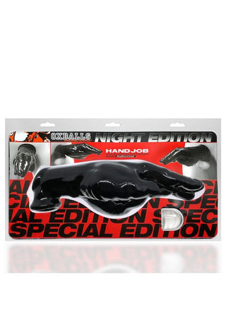 Oxballs Hand-Job Vibrating Cock Sheath - Night Edition - Black