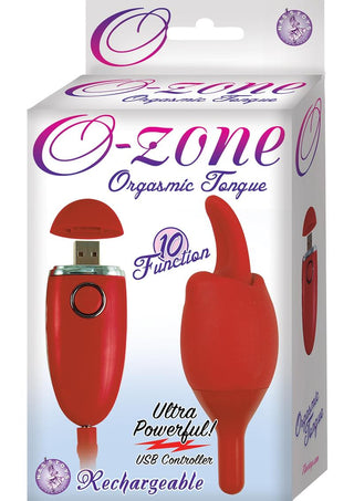 Ozone Orgasmic Rechargeable Silicone Tounge Bullet - Red