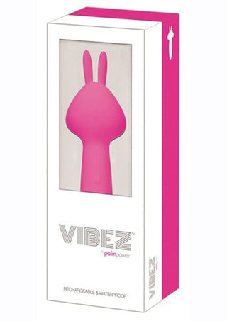 Palmpower Vibez Rabbit Silicone Rechargeable Wand Massager - Pink