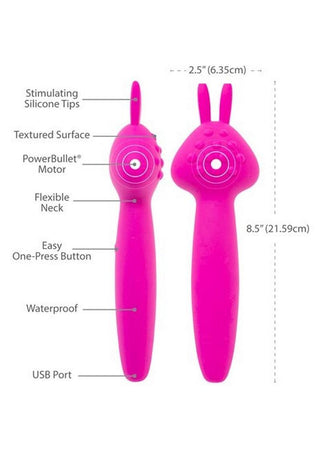 Palmpower Vibez Rabbit Silicone Rechargeable Wand Massager