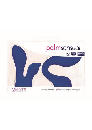 Palmsensual Accessories Silicone Massager Head Attachment - Black/Blue - 2 Per Pack