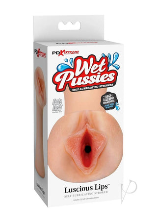 Pdx Extreme Wet Pussies Luscious Lips Self Lubricating Stroker - Vanilla