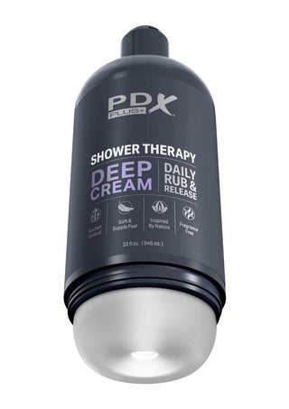 Pdx Plus Shower Therapy Deep Cream Discreet Stroker - Frosted