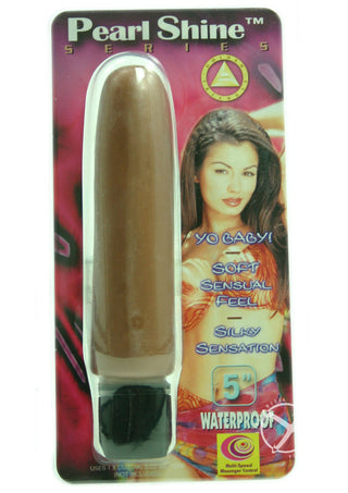 Pearl Shine Smooth Vibrator - Brown - 5in