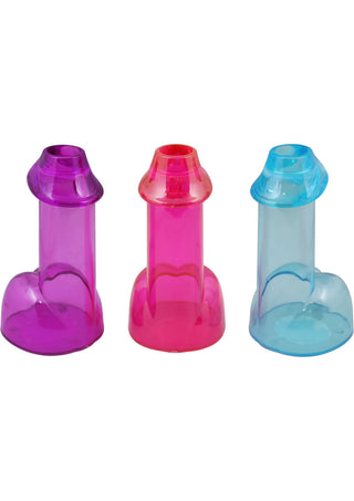 Penis Shooters Double Shot Glasses - Assorted Colors Counter - 12 Per Display/Display