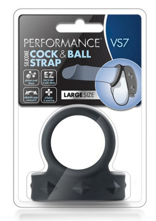 Performance Vs7 Silicone Cock and Ball Strap - Black - Large