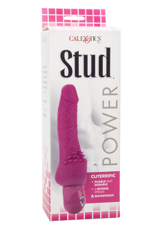 Power Stud Cliterrific Vibrator Waterproof - Pink - 6.75in