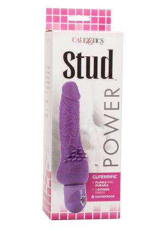 Power Stud Cliterrific Vibrator Waterproof - Purple - 6.75in