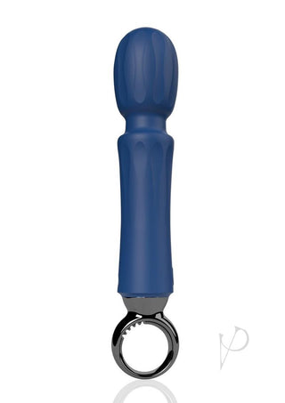 Primo Rechargeable Silicone Wand - Blue/Navy