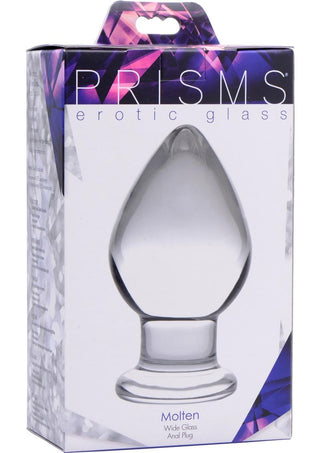 Prisms Molten Wide Glass Butt Plug - Clear