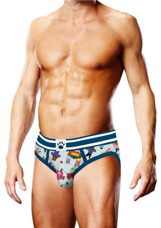 Prowler Bears with Hearts Brief - Blue - Medium