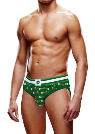 Prowler Christmas Tree Brief - Green/Multicolor/Rainbow - Small