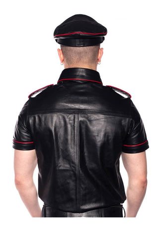 Prowler Red Police Shirt Piped - Black/Red - Large