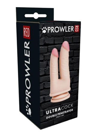 Prowler Red Ultra Cock Realistic Double Penetration Dildo - Vanilla - 6in