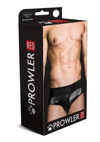 Prowler Red Wetlook Ass-Less Brief - Black - Large