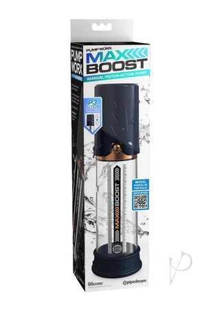 Pump Worx Max Boost Penis Pump - Blue/Clear