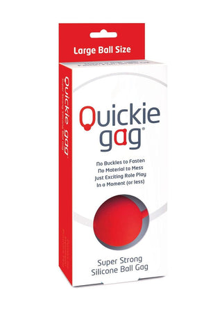 Quickie Gag Silicone Ball Gag Bondage - Red - Large