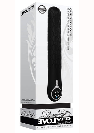 Quilted Love Silicone Rechargeable Vibrator - Black