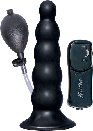 Ram Inflatable Vibrating Anal Expander Butt Plug - Black