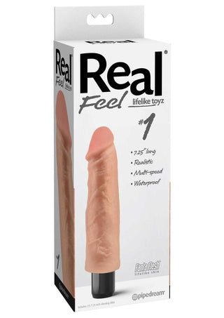 Real Feel Lifelike Toyz No. 1 Realistic Vibrating Dildo - Flesh/Vanilla - 7.5in