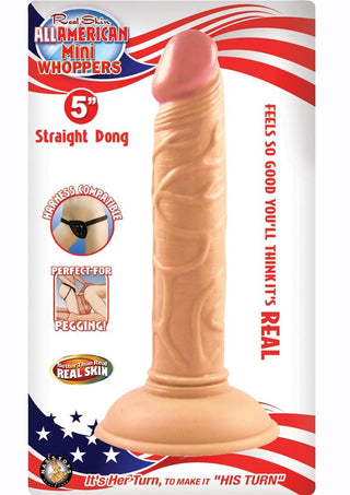 Real Skin All American Mini Whoppers Dildo - Flesh/Vanilla - 5in