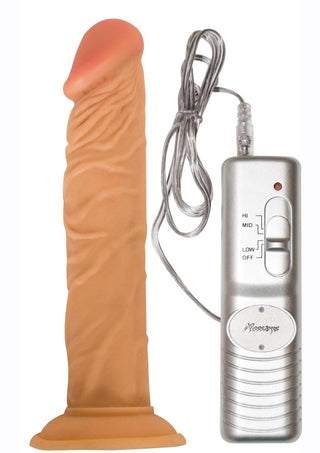 Real Skin All American Whoppers Vibrating Dildo - Flesh/Vanilla - 7in