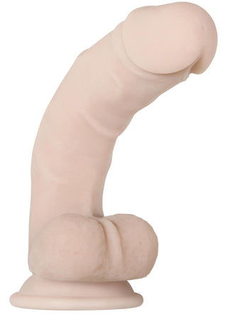 Real Supple Poseable Dildo with Balls - Flesh/Vanilla - 9.5in