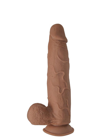 Realcocks Dual Layered #9 Bendable Thick Dildo - Brown/Caramel - 9in