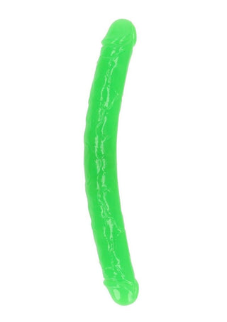 Realrock Double Dong Glow In The Dark Dildo - Green - 15in