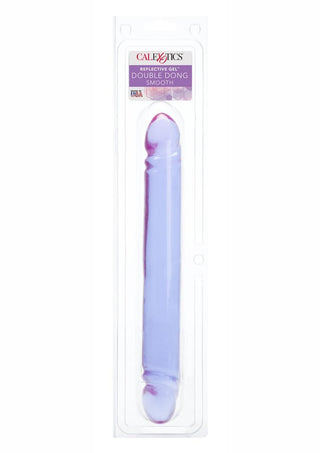 Reflective Gel Smooth Double Dildo - Purple - 12in