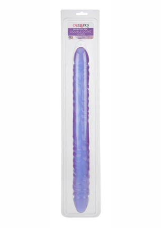 Reflective Gel Veined Double Dildo - Purple - 18in