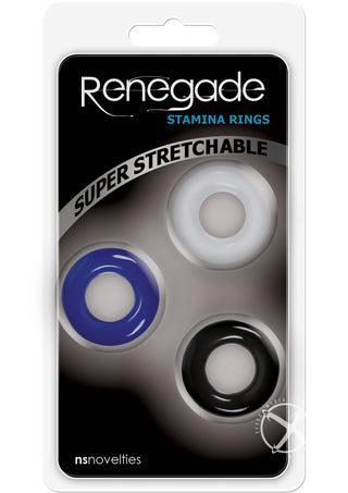 Renegade Stamina Rings Cock Rings - Assorted Colors - Set Of 3