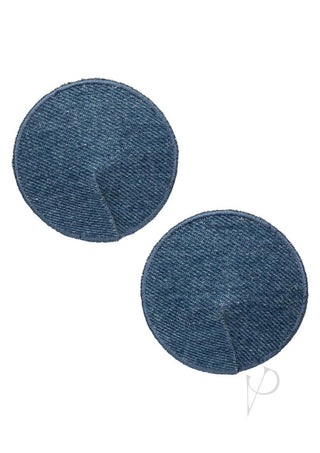 Ride 'Em Premium Denim Collection Round Pasties - Blue