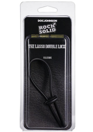 Rock Solid Lasso Double Lock Adjustable Silicone Cock Ring - Black