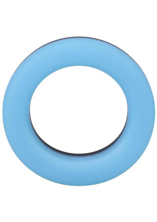 Rock Solid The Big O Glow In The Dark Silicone Cock Ring - Black/Blue/Glow In The Dark