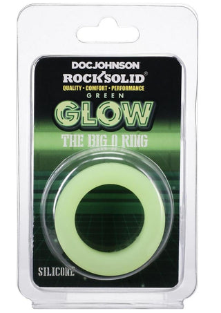 Rock Solid The Big O Glow In The Dark Silicone Cock Ring - Glow In The Dark/Green